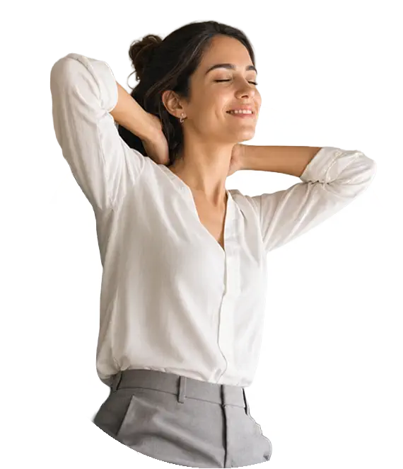 mujer-relajando-cuello-blanco